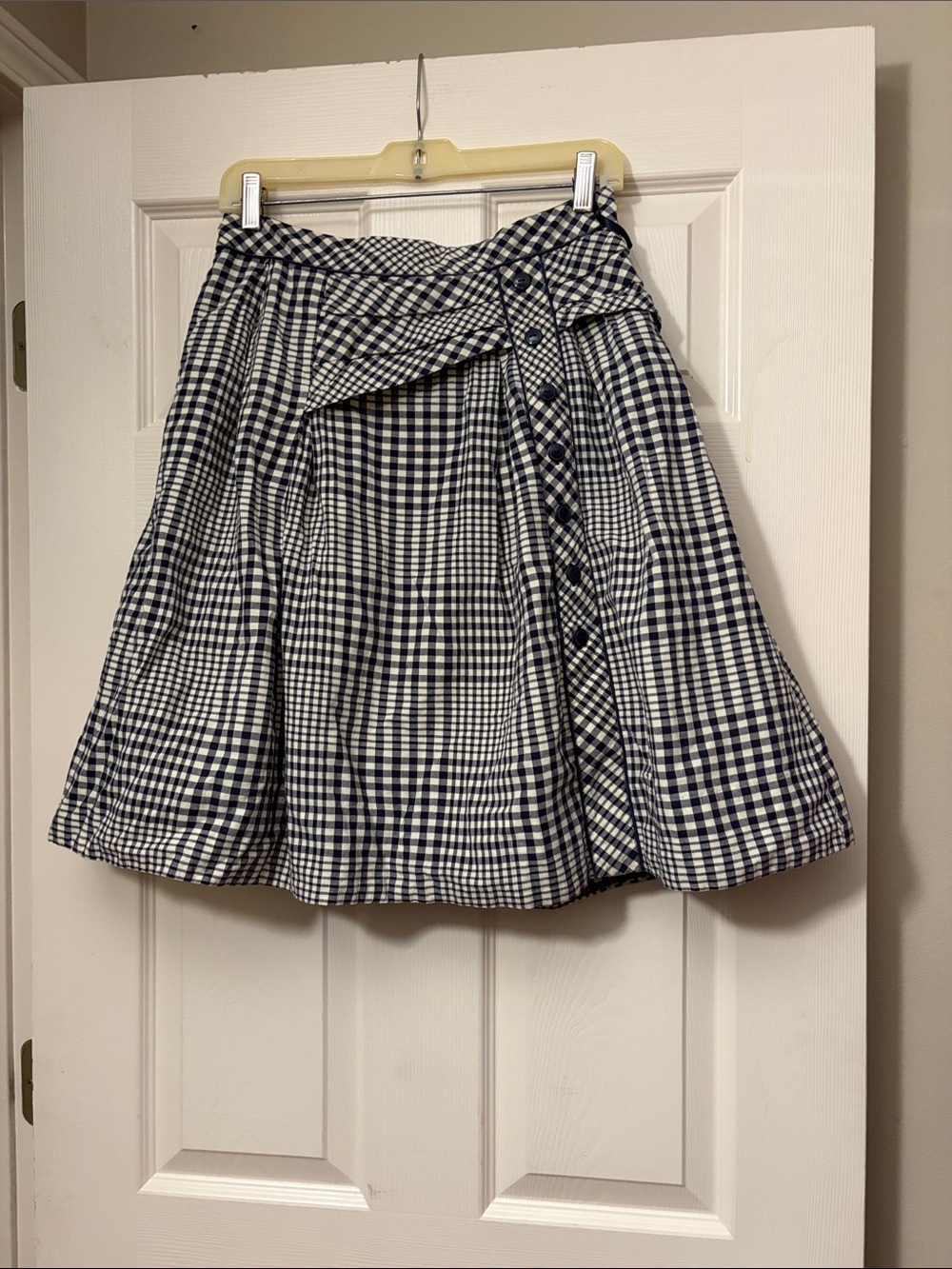 Odille Navy and White Gingham Skater Skirt